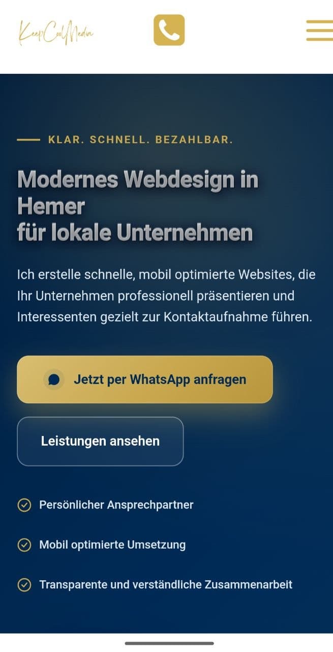 Webdesign Hemer – mobil optimierte Website von KeepCoolMedia
